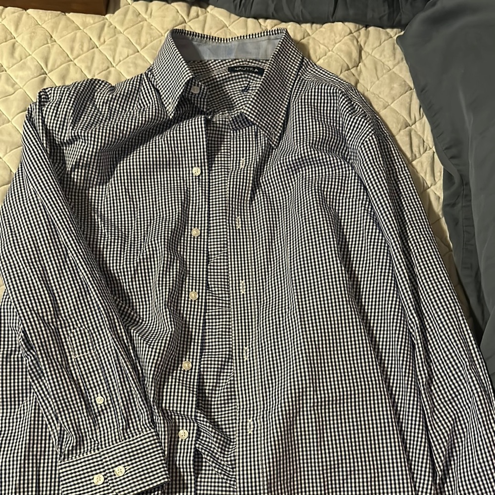 Men's Black and White Checkered Shirt